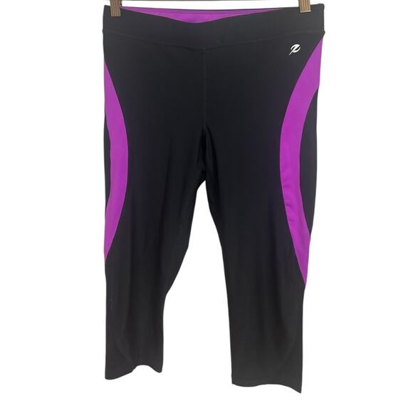 Energy Zone Black Athletic Leggings Sz M 8-10 Crop Workout Pants Stretch - Picture 6 of 6